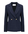 Harris Wharf London Double Breasted Jacket With Vichy Pattern In Wool Blend In Black