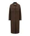 Harris Wharf London Long-sleeved Wool Coat In Green