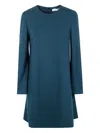 Harris Wharf London Long-sleeved Wool Day Dress In Blue