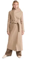 Harris Wharf London Women Long Volcano Coat Pressed Wool In Tan