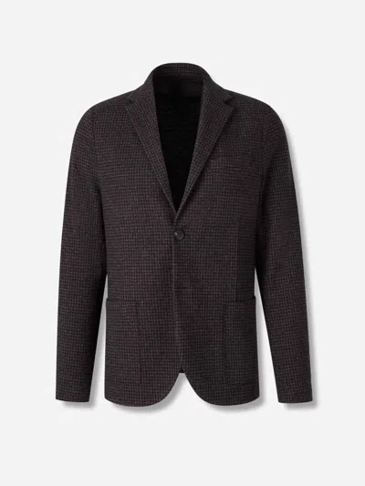 Harris Wharf London Houndstooth Single-breasted Blazer In Brown