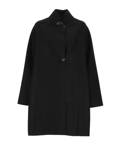Harris Wharf London High-neck Virgin Wool Coat In Black