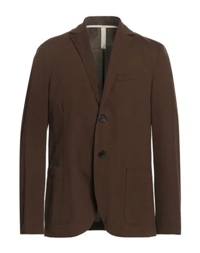 Harris Wharf London Man Blazer Brown Size 40 Cotton, Polyester In Brown