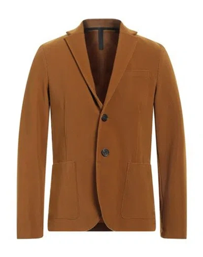 Harris Wharf London Man Blazer Camel Size 40 Polyester, Elastane In Beige