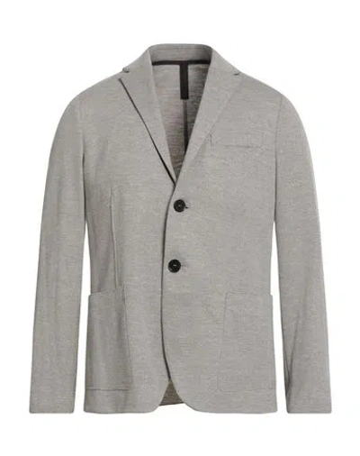 Harris Wharf London Man Blazer Grey Size 40 Wool, Cotton In Gray