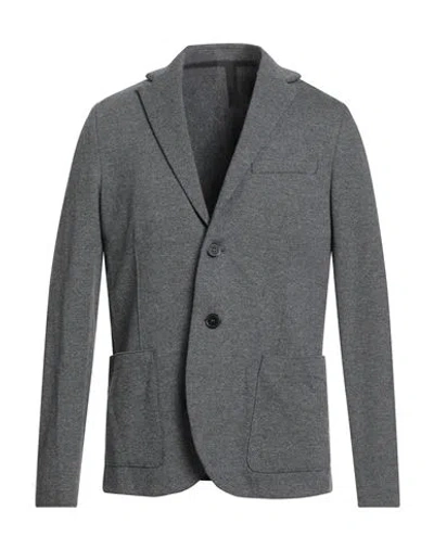 Harris Wharf London Man Blazer Grey Size 46 Cotton, Wool, Polyester In Gray
