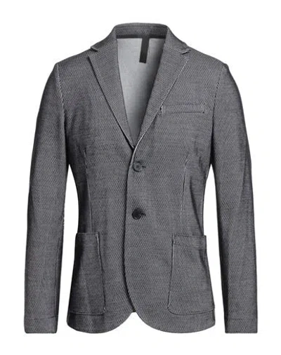 Harris Wharf London Man Blazer Midnight Blue Size 38 Cotton, Virgin Wool In Gray