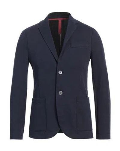 Harris Wharf London Man Blazer Midnight Blue Size 46 Cotton, Polyamide, Elastane, Polyester, Polyure