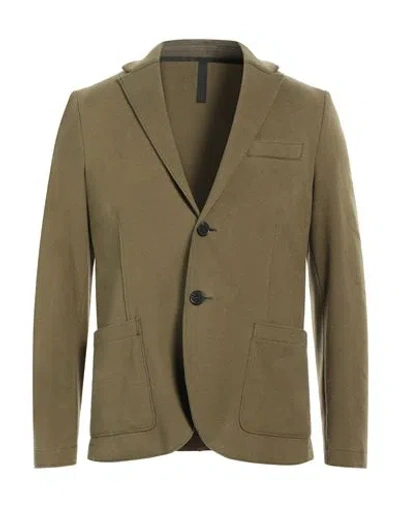 Harris Wharf London Man Blazer Military Green Size 44 Tencel, Polyamide, Cotton, Elastane