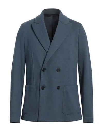 Harris Wharf London Man Blazer Slate Blue Size 40 Cotton