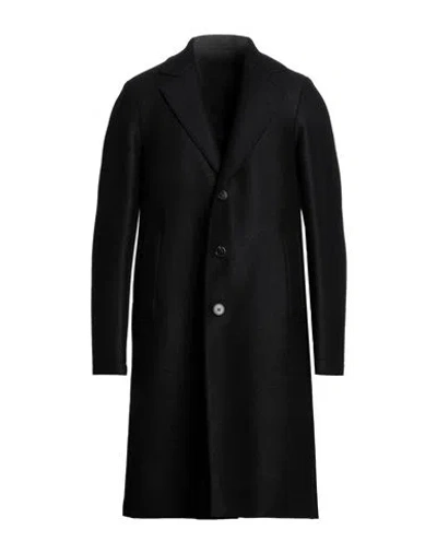 Harris Wharf London Man Coat Black Size 36 Virgin Wool, Polyester In Black