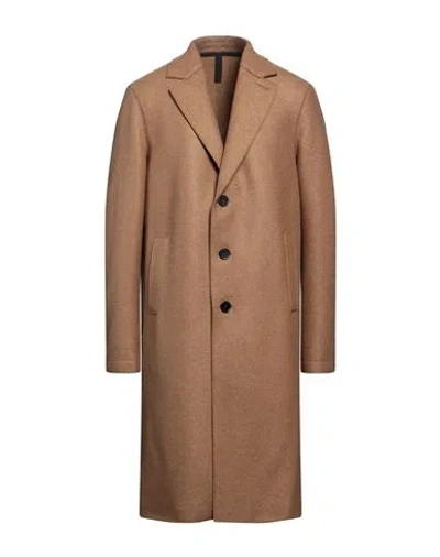 Harris Wharf London Man Coat Camel Size 44 Virgin Wool, Polyester In Beige
