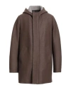 Harris Wharf London Man Coat Khaki Size 40 Virgin Wool In Brown
