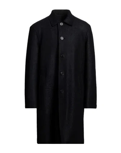 Harris Wharf London Man Coat Midnight Blue Size 42 Virgin Wool In Black