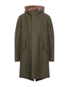 Harris Wharf London Man Coat Military Green Size 44 Virgin Wool, Polyester In Green