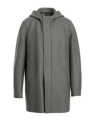 Harris Wharf London Man Coat Sage Green Size 40 Virgin Wool In Gray