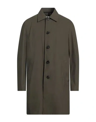Harris Wharf London Man Overcoat & Trench Coat Military Green Size 38 Polyester
