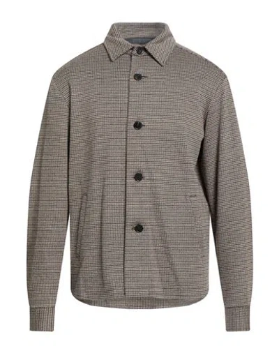 HARRIS WHARF LONDON HARRIS WHARF LONDON MAN SHIRT LIGHT BROWN SIZE 42 COTTON, WOOL, POLYESTER