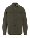 Harris Wharf London Man Shirt Military Green Size 40 Polyester, Elastane In Green