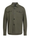 Harris Wharf London Man Shirt Military Green Size 40 Viscose, Polyamide, Elastane In Green