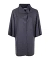 Harris Wharf London Mantle High-neck Half-sleeve Coat In Black