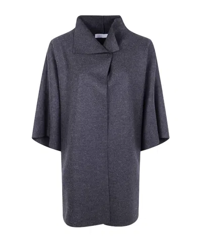 HARRIS WHARF LONDON MANTLE HIGH-NECK HALF-SLEEVE COAT
