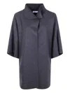Harris Wharf London Mantle High-neck Half-sleeve Coat In Gray