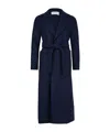 Harris Wharf London Maxi Coat In Pressed Wool In Blue