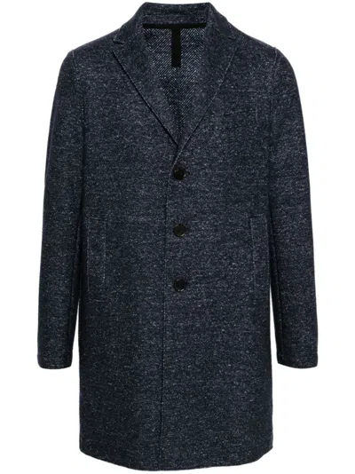Harris Wharf London Mélange-effect Coat In Blue