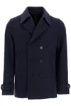 Harris Wharf London Caban Doppiopetto In Lana Cotta In Blue