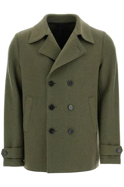 HARRIS WHARF LONDON MEN'S DOUBLE-BREASTED WOOLEN CABAN