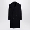 Harris Wharf London Blue Wool Double-breasted Coat In Blue