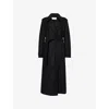 Harris Wharf London Mens Anthracite Regular-fit Belted Wool Trench Coat In Black