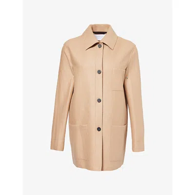 Harris Wharf London Mens Beige Chore Light Pressed Wool Jacket In Neutral