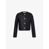 Harris Wharf London Mens Black Uncollared Lightweight Pressed Wool Jacket