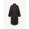 Harris Wharf London Mens Balmacaan Relaxed-fit Wool Coat Dark Brown In Brown