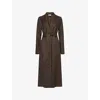 Harris Wharf London Mens Dark Brown Donegal Belted Wool-blend Coat In Brown