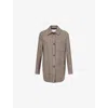 Harris Wharf London Mens Chore Patterned Brushed Wool-blend Jacket Beige Houndstooth In Brown