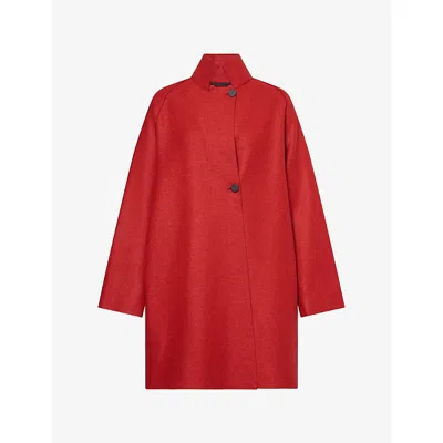 Harris Wharf London Mens Oversized Raglan Wool Cape Royal Red