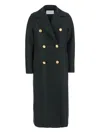 Harris Wharf London Military Double-breasted Gold-button Coat In Black