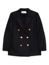 Harris Wharf London Double-breasted Coats With Notched Lapels And Side Pockets In Blue