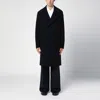 Harris Wharf London Blue Wool Double-breasted Coat In Blue