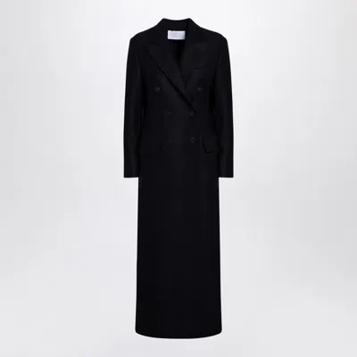 Harris Wharf London Navy Blue Wool Double-breasted Coat