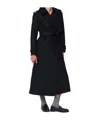 Harris Wharf London Navy Blue Wool Wrap Coat In Blue