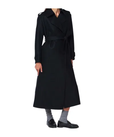 Harris Wharf London Navy Blue Wool Wrap Coat