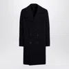 Harris Wharf London Navy Blue Double-breasted Wool Coat