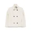 Harris Wharf London Beige Short Coat With High Neck And Dropped Shoulders In White