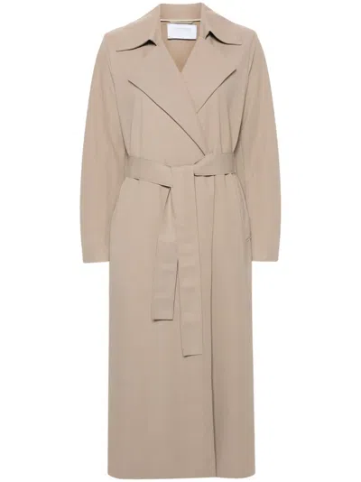 Harris Wharf London Notched-lapel Belted Trench Coat In Nude