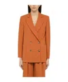 Shop Harris Wharf London Notched-lapels Single-breasted Blazer In Orange