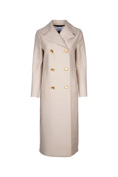 HARRIS WHARF LONDON OFF WHITE DOUBLE-BREASTED COAT